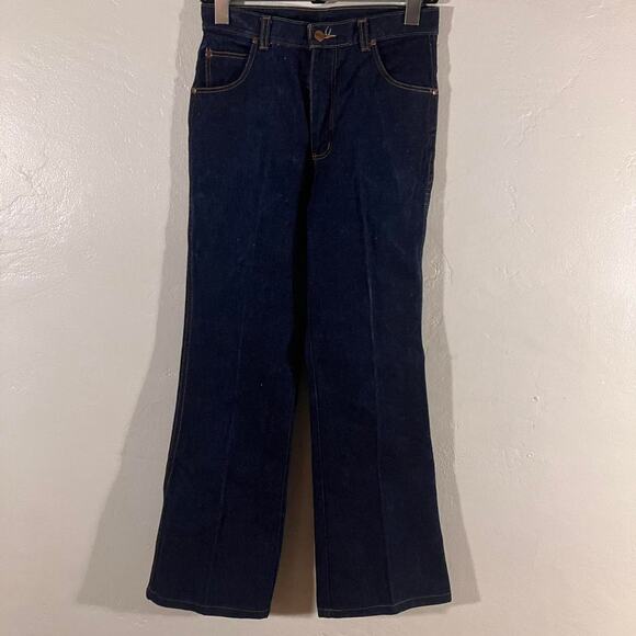 Vintage 90s Wrangler Dark Wash‎ Denim Flare High Waisted Jeans - Picture 1 of 5